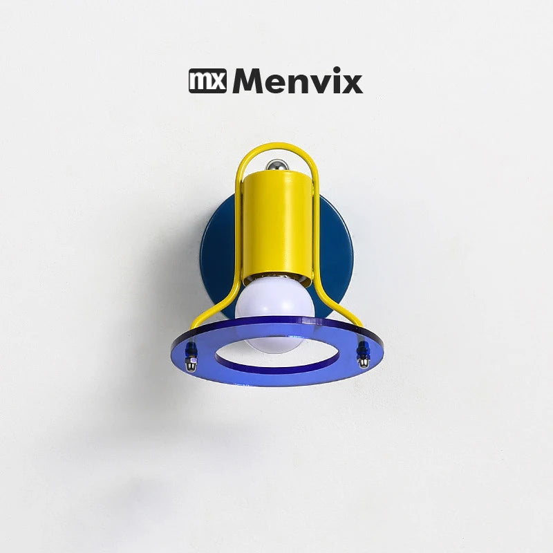 Blue Red Wall Lights Memphis Design Living Room Wall Lamps Acrylic Sconce Colorful Decorative Bedroom Bedside Light for Study