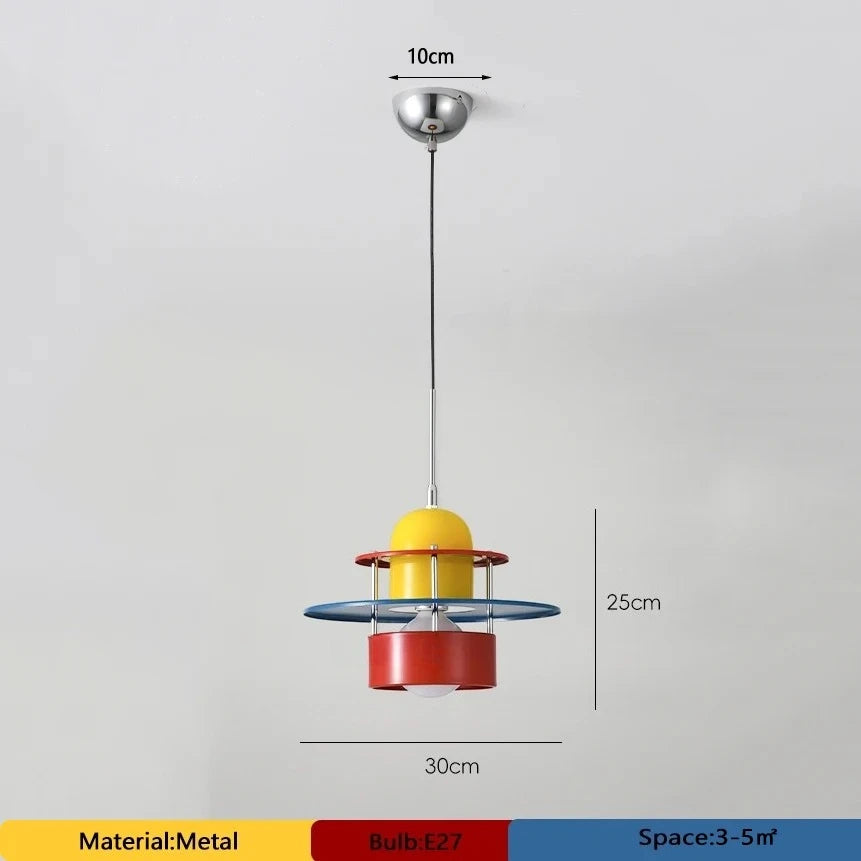 Memphis Simplicity Creative Colorful Hanging UFO Disc LED Pendant Lights Indoor Lamps for Restaurant Home Decoration Chandelier