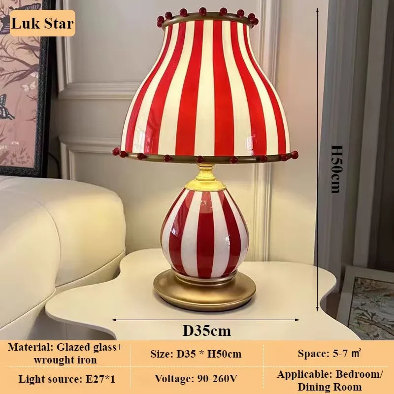 Colorful Circus Chandelier Retro Memphis Red Stripes Pendant Light Children's Bedroom Dining Room Kitchen Island Entrance Lamps