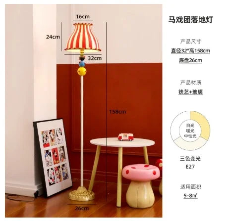 Colorful Circus Chandelier Retro Memphis Red Stripes Pendant Light Children's Bedroom Dining Room Kitchen Island Entrance Lamps