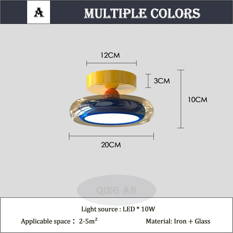 Memphis Dopamine Colorful Glass Aisle Ceiling Lamps Corridor Lamp Children's Room Entrance Door Bedroom Balcony Ceiling Lights