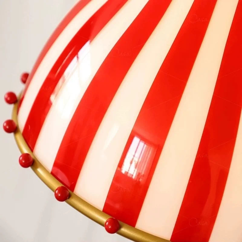 Colorful Circus Chandelier Retro Memphis Red Stripes Pendant Light Children's Bedroom Dining Room Kitchen Island Entrance Lamps