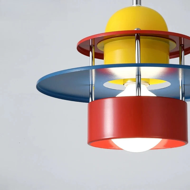 Memphis Simplicity Creative Colorful Hanging UFO Disc LED Pendant Lights Indoor Lamps for Restaurant Home Decoration Chandelier
